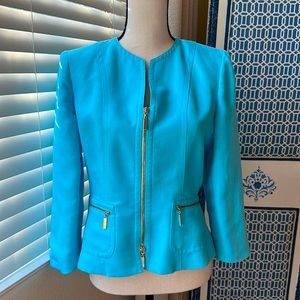 Liz Claiborne Turquoise Blue Zippered Jacket